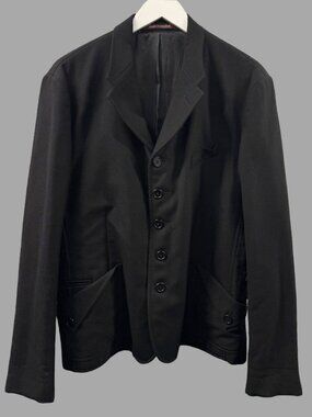 PAUL SMITH Black 5 Button Utility Blazer Jacket Wool Sz XL Flap Pockets